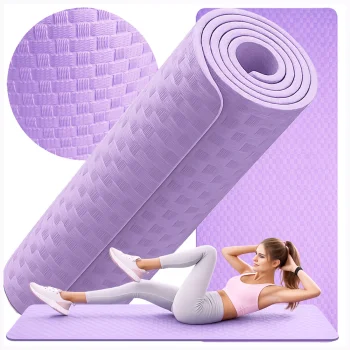 Biezs vingrošanas paklājiņš jogai un fitnesam 180x60cm, violets (PRECE AR DEFEKTU)