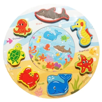 Apaļā formu puzle bērniem "Okeāns", 28 cm