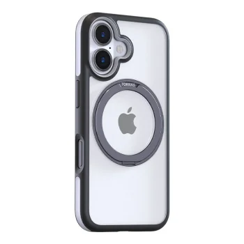 Torras Ostand R Fusion vāciņš iPhone 16 viedtālrunim, melns