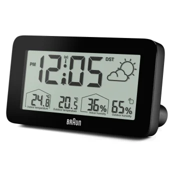 Braun BC 13 BP DCF digitālā meteoroloģiskā stacija, melna