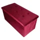 Saliekams velūra pufs ar mantu glabātuvi 77x38x37 cm, bordo