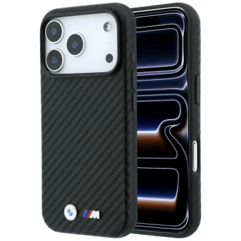 BMW M Carbon Metal Logo MagSafe vāciņš priekš iPhone 18 Pro Max, melns