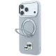 Karl Lagerfeld Ring Stand 360 Karl & Choupette Heads Pin MagSafe vāciņš iPhone 18 Pro / 17 Pro, pelēks