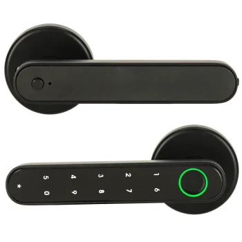 Elektroniskā durvju slēdzene ar rokturi, kodu, pirkstu nospiedumu un Bluetooth