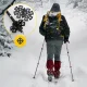 Saliekamās nūjošanas un trekinga nūjas PEAK+ 65-135 cm, melnas/rozā