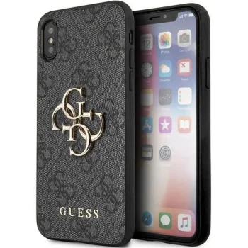 Guess 4G Big Metal Logo vāciņš Apple iPhone X/XS - Pelēks