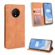 OnePlus 7T Vintage Style Magnetic Leather Wallet Protective Case Cover, Brown | Telefona Vāciņš Maciņš Apvalks...