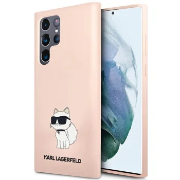 Karl Lagerfeld Liquid Silicone Choupette vāciņš Galaxy S23 Ultra, rozā