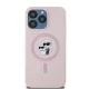 Karl Lagerfeld iPhone 15 Pro Max vāciņš Silicone Karl & Choupette Ring MagSafe, rozā