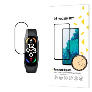 Wozinsky aizsargstikls Xiaomi Mi Band 8, Full Glue ar rāmi, melns