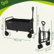 GARDLOV Saliekams dārza ratiņi, 90L, 100kg, melni