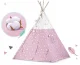 Nukido Bērnu Tipi Telts Vigvams ar Apgaismojumu, Rozā zvaigznes | Children Tent Tipi with Lights