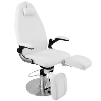 Azzurro 713A hidrauliskais podoloģijas krēsls, balts