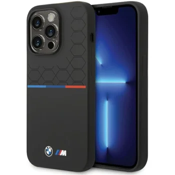 BMW iPhone 15 Pro Max vāciņš Silicone Pattern, melns