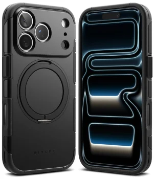 Ringke Alles MagSafe vāciņš priekš iPhone 18 Pro / 17 Pro ar statīvu, melns