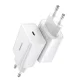 Baseus Speed Mini USB-C ātrais sienas lādētājs 20W, Balts