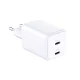 3mk Hyper Charger 45W 2x USB-C GaN sienas lādētājs, balts