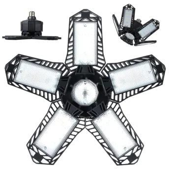 Saliekama LED darbnīcas griestu lampa E27 80W 8000 lm, melna