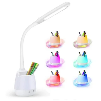 Galda lampa ar LED un RGB apgaismojumu un organizatoru