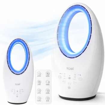 Bezlapstiņu torņa ventilators ar tālvadības pulti un skārienjutīgu paneli