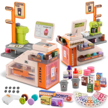 Ricokids interaktīvā rotaļu kases aparāta un kafejnīcas komplekts, daudzkrāsains