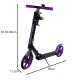 Saliekams bērnu skrejritenis Kruzzel Spidoo ar 200 mm riteņiem, melns/violets