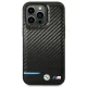 BMW Leather Carbon vāciņš Apple iPhone 14 Pro, melns