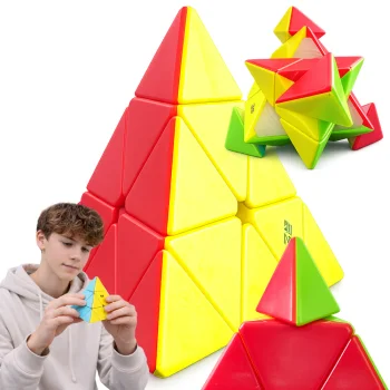 Pyraminx ātruma kubs 3D puzle izglītojoša loģikas rotaļlieta, daudzkrāsains
