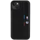 BMW Perforated Tricolor Line vāciņš iPhone 15 Plus / 14 Plus, melns