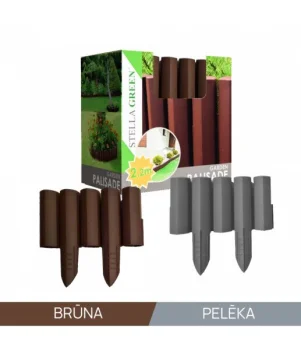 Dekoratīvā dārza apmale un sētiņa 150x270 mm, 8 gab. (2,2 m), brūna