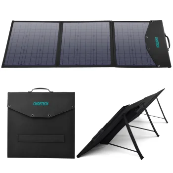 Choetech SC008 salokāms saules lādētājs 120W DC / USB-C / 2x USB-A - melns