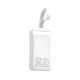 Ārējais akumulators Wozinsky W8-W 30000mAh 30W ar USB-C, 2x USB-A un lukturīti, balts