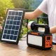 Daudzfunkcionāla LED kempinga lampa ar saules paneli, FM radio un Bluetooth, Melna/Oranža