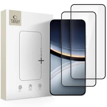 Tech-Protect Glass Fit+ aizsargstikls Xiaomi Poco F7 5G, 2 gab., melns