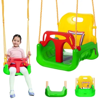 Bērnu dārza šūpoles 3-in-1, zaļas