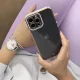 Caurspīdīgs vāciņš Apple iPhone 12 Pro Fashion Case ar metālisku apmali, sarkans