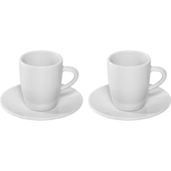 Jura espresso tasīšu komplekts ar apakštasītēm, 2 gab., 85 ml, balts