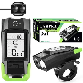 Velo lukturis ar spidometru un skaņas signālu 3-in-1 Carruzzo