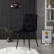 Modernhome 4 velūra krēslu komplekts ēdamistabai un viesistabai, melns