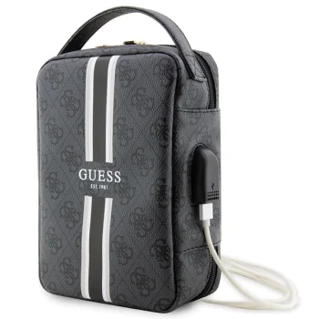Guess 4G Printed Stripes organizatora soma, melna