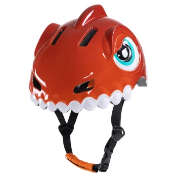 Wozinsky Bērnu velo ķivere ar dinozauru motīvu, S (52-56 cm), Sarkana