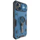 Nillkin CamShield Armor Pro vāciņš iPhone 14 Plus ar kameras vāciņu un gredzenu, zils