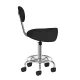 Activeshop 6001 kosmetologa taburete ar atzveltni, melna