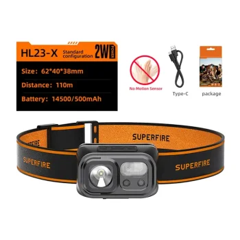 Galvas lukturis Superfire HL23-X, 120 lm, USB-C