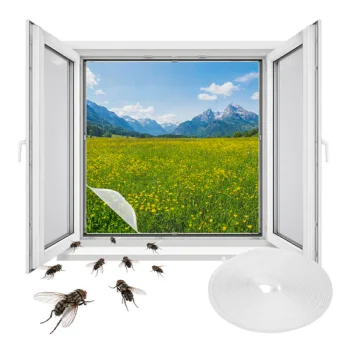 Repest logu moskītu tīkls ar līplenti, 160x130 cm, balts