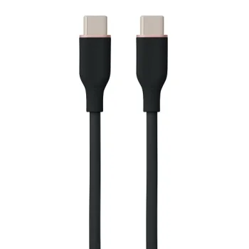 Silikona USB Type-C uz Type-C kabelis, 100W, 3m, melns