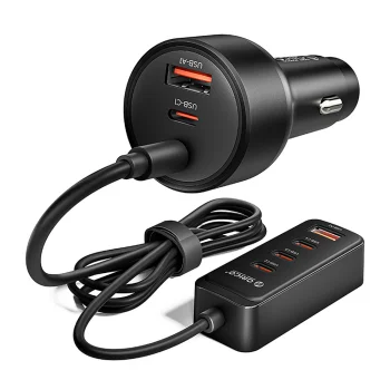 Orico ChargeClip 108W auto lādētājs 2x USB-A un 4x USB-C - Melns