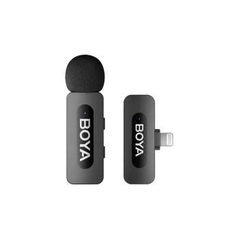Bezvadu mikrofons BOYA BY-V1 V2.0, 2.4 GHz, Lightning, melns