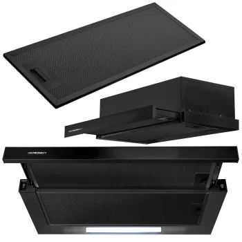 Iebūvējamais teleskopiskais tvaika nosūcējs Berdsen BE-60-LW, 60 cm, melns