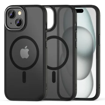 Tech-Protect iPhone 15 vāciņš MagMat 2 MagSafe, matēts melns